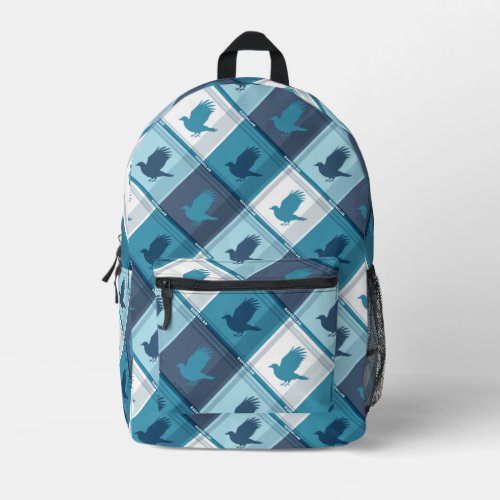 RAVENCLAW Tartan Plaid Pattern Printed Backpack