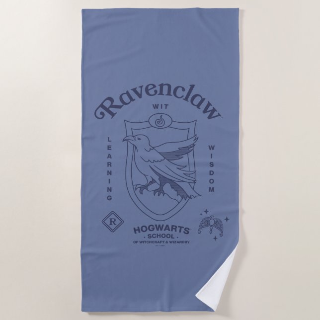 RAVENCLAW™ Wit Learning Wisdom Crest Beach Towel (Front)