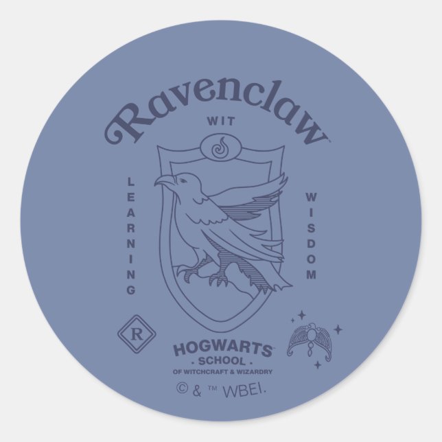 RAVENCLAW™ Wit Learning Wisdom Crest Classic Round Sticker (Front)
