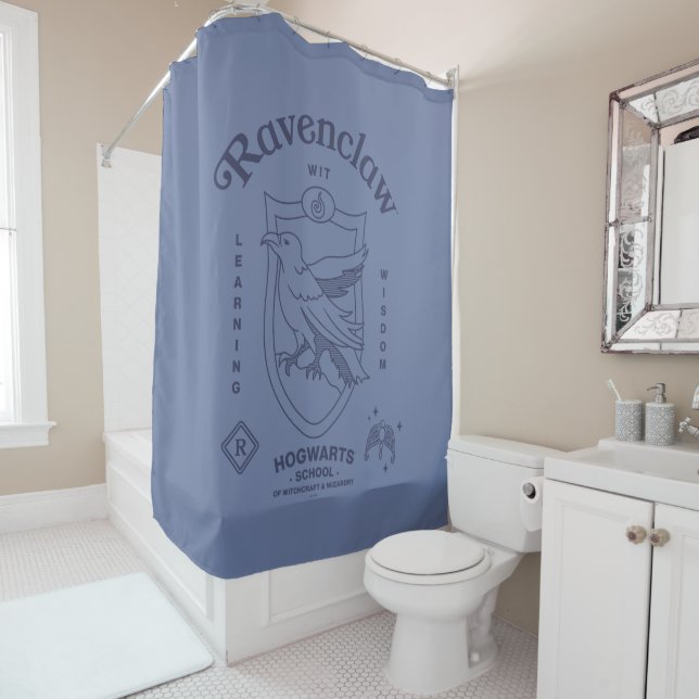 RAVENCLAW™ Wit Learning Wisdom Crest Shower Curtain (In Situ)