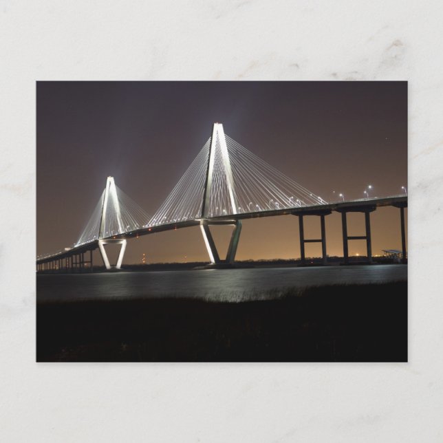 Ravenel Bridge At Night Postcard (Front)