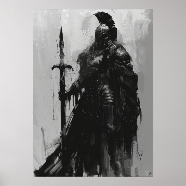 Ravenn Warrior in Heavy Black Plate Armor Poster (Front)