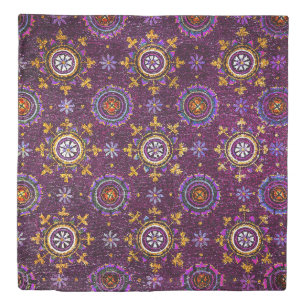 RAVENNA BYZANTINE MOSAICS,STAR,PURPLE STARRY NIGHT DUVET COVER