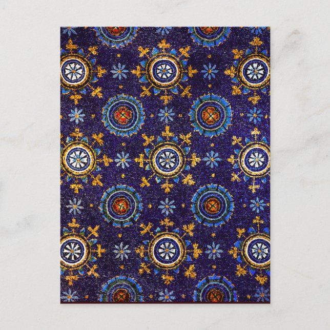RAVENNA BYZANTINE MOSAICS,STARS,BLUE STARRY NIGHT POSTCARD (Front)