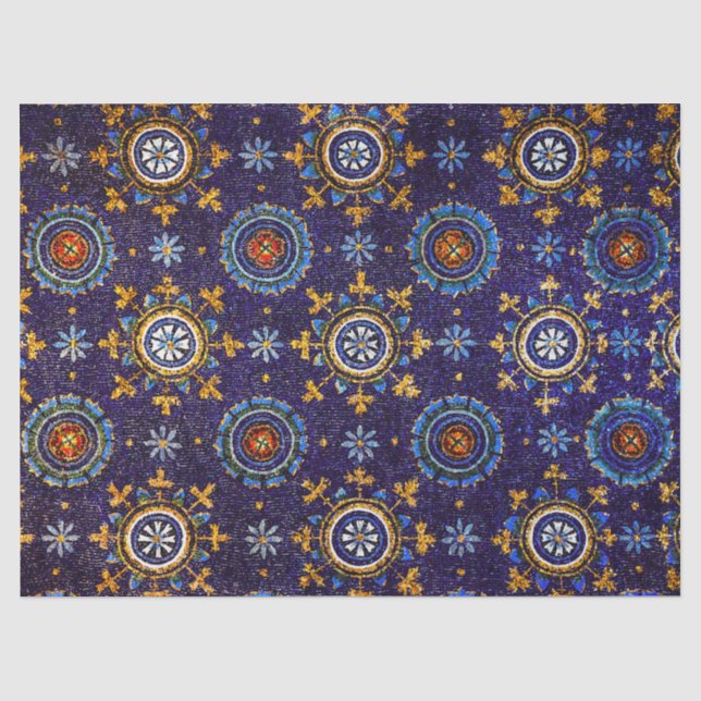 RAVENNA BYZANTINE MOSAICS,STARS,BLUE STARRY NIGHT TISSUE PAPER (Front)