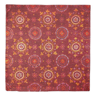 RAVENNA BYZANTINE MOSAICS,STARS,RED STARRY NIGHT DUVET COVER