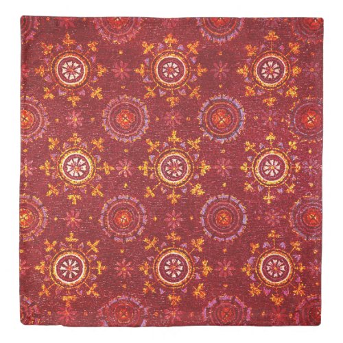 RAVENNA BYZANTINE MOSAICSSTARSRED STARRY NIGHT DUVET COVER