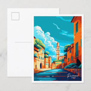 Ravenna Italy Art Vintage Travel Illustration Postcard