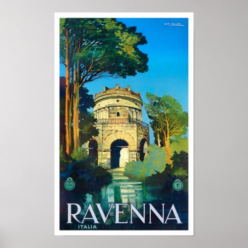 Ravenna Italy vintage travel Poster