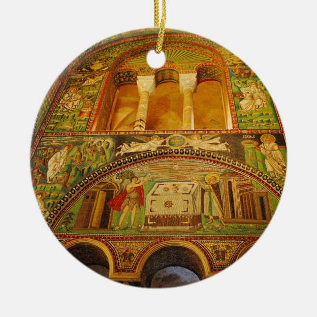 Ravenna mosaics ceramic ornament (Front)