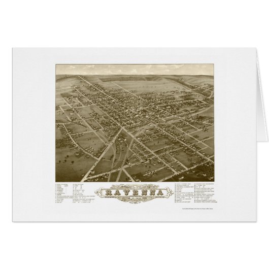 Ravenna, OH Panoramic Map - 1882 Cards (Front Horizontal)
