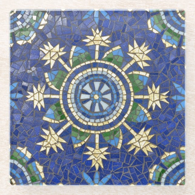 Ravenna star mosaic coaster (Front)