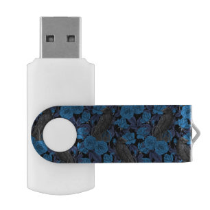 Ravens and blue roses flash drive