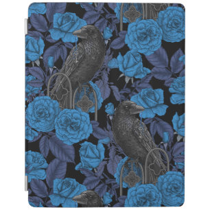 Ravens and blue roses iPad smart cover
