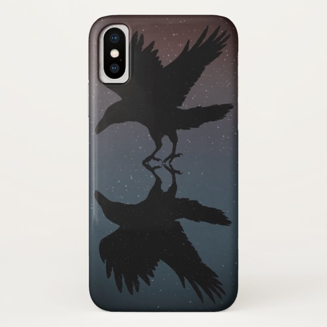 Ravens Birds Night Starry Sky Grunge Case-Mate iPhone Case (Back)