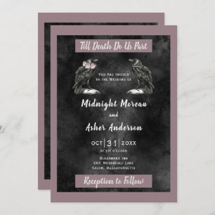 Ravens Birds Till Death Do Us Part Black Purple Invitation