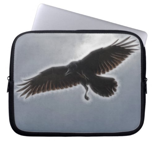 Ravens Descent Fractal Print Laptop Sleeve