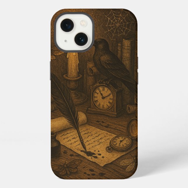 Raven's Desk Iphone Case (Back)