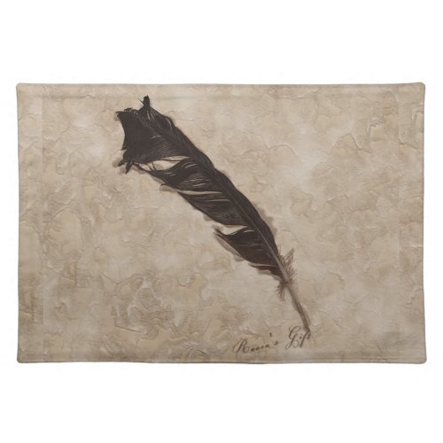 Ravens Feather Bird_lover Crow design Cloth Placemat