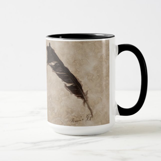 Raven's Feather Bird-lover Crow design Mug (Right)