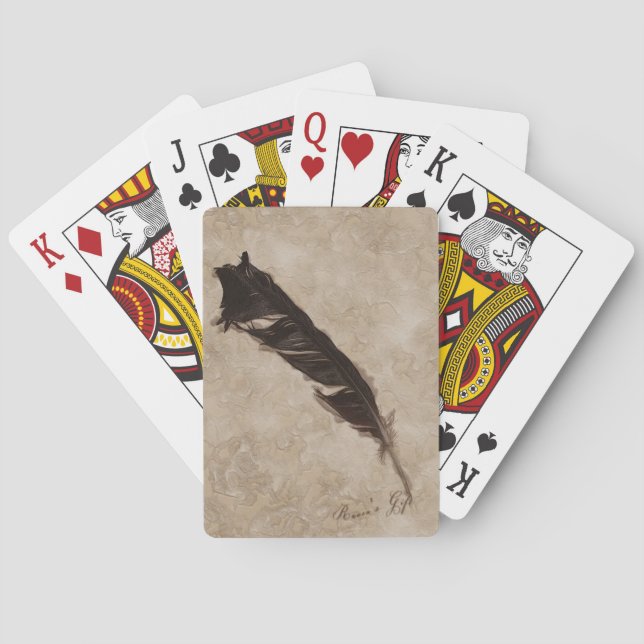 Raven's Feather Bird-lover Crow design Poker Cards (Back)