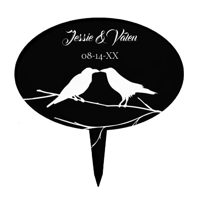 Ravens Gothic Wedding Cake Topper (Front)