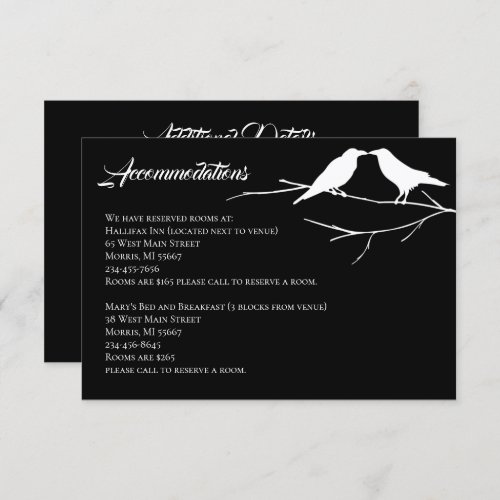 Ravens Gothic Wedding Enclosure Card