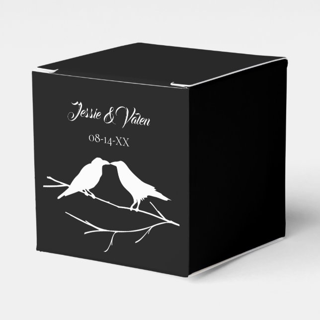 Ravens Gothic Wedding Favor Boxes (Front Side)
