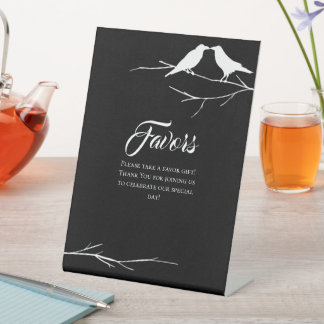 Ravens Gothic Wedding Favors Pedestal Sign