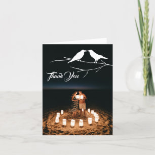 Ravens Gothic Wedding Letterpress Thank You Card