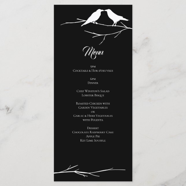 Ravens Gothic Wedding Menu (Front)
