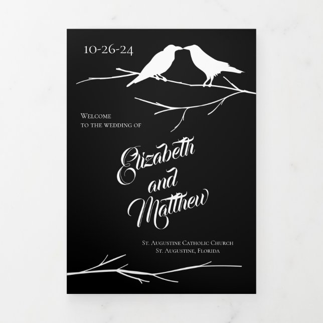 Ravens Gothic Wedding Tri-Fold Program (Cover)