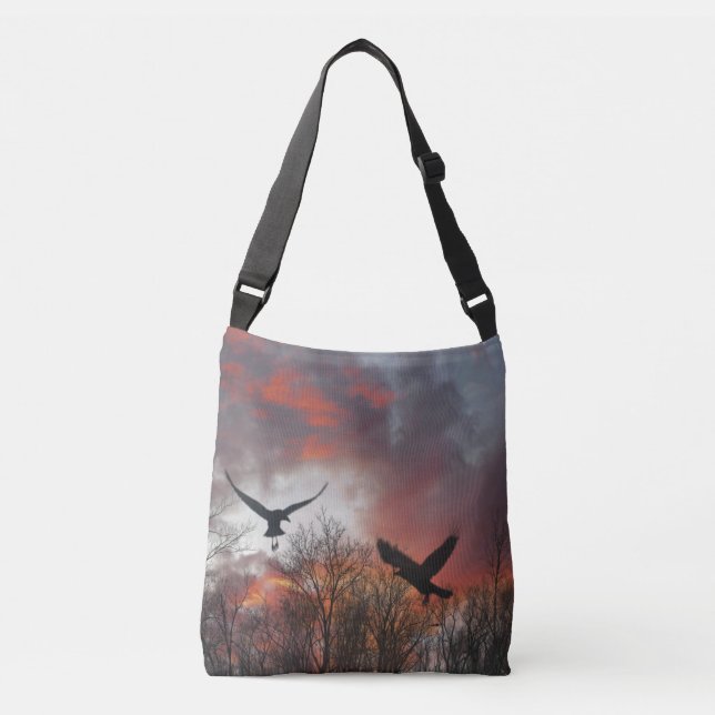 Ravens In Motion Crossbody Bag (Front)