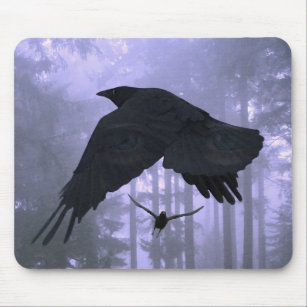 RAVENS IN THE MIST MOUSE PAD