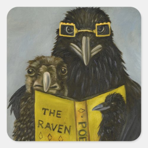 Ravens Read Square Sticker
