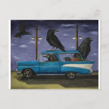 Ravens' Ride Postcard by paintingmaniac at Zazzle
