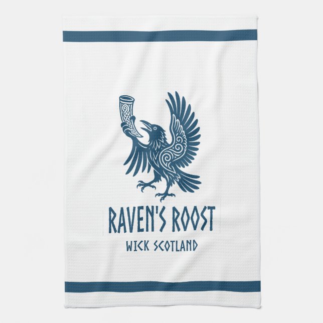 Raven's Roost Pub Wick Scotland Kitchen Towel (Vertical)