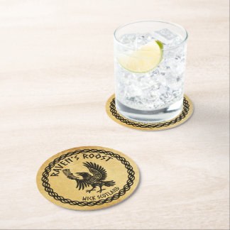 Raven's Roost Pub Wick Scotland Round Paper Coaster