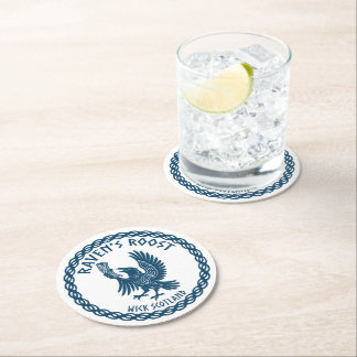 Raven's Roost Pub Wick Scotland Round Paper Coaster