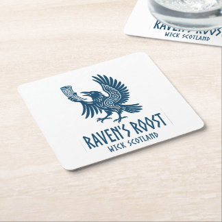 Raven's Roost Pub Wick Scotland Square Paper Coaster