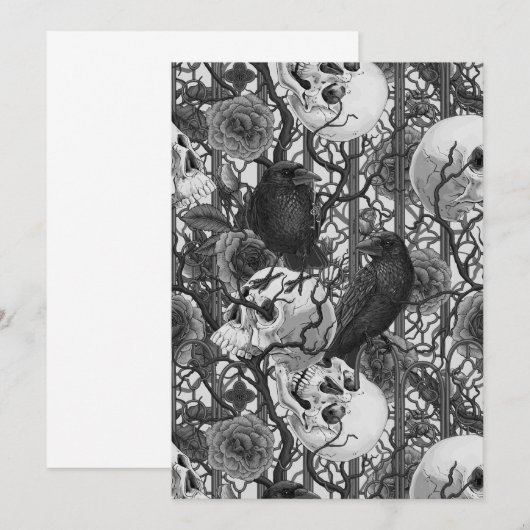 Raven's secret. Dark and moody gothic illustration (Front/Back)