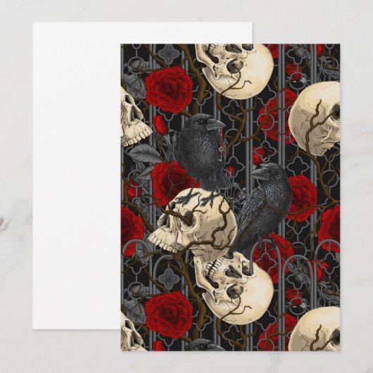 Raven's secret. Dark and moody gothic illustration (Front/Back)