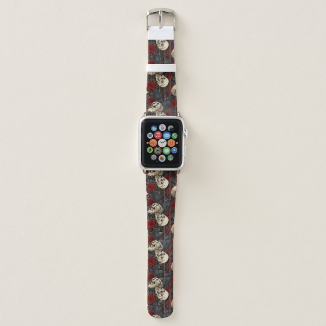 Raven's secret. Dark and moody gothic illustration Apple Watch Band (Front)