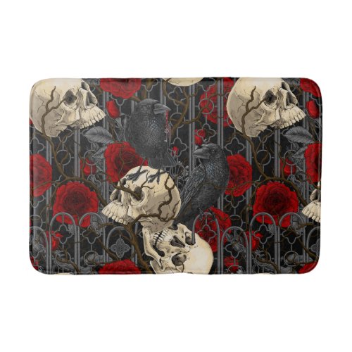 Ravens secret Dark and moody gothic illustration Bath Mat