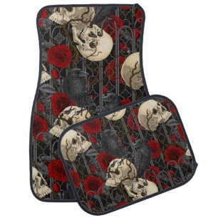 Raven's secret. Dark and moody gothic illustration Car Floor Mat