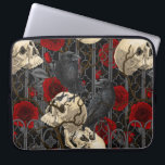 Raven's secret. Dark and moody gothic illustration Laptop Sleeve<br><div class="desc">Hand-painted gothic design,  featuring raven birds,  sculls and roses,  seamless pattern</div>