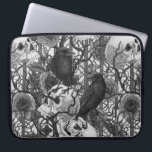 Raven's secret. Dark and moody gothic illustration Laptop Sleeve<br><div class="desc">Hand-painted gothic design,  featuring raven birds,  sculls and roses,  seamless pattern</div>