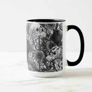 Raven's secret. Dark and moody gothic illustration Mug