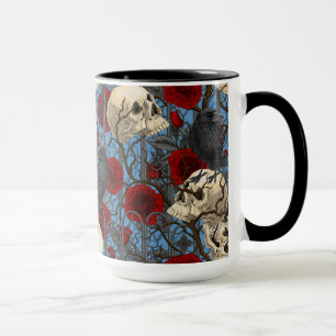 Raven's secret. Dark and moody gothic illustration Mug