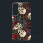 Raven's secret. Dark and moody gothic illustration Samsung Galaxy S22  Case<br><div class="desc">Hand-painted gothic design,  featuring raven birds,  sculls and roses,  seamless pattern</div>